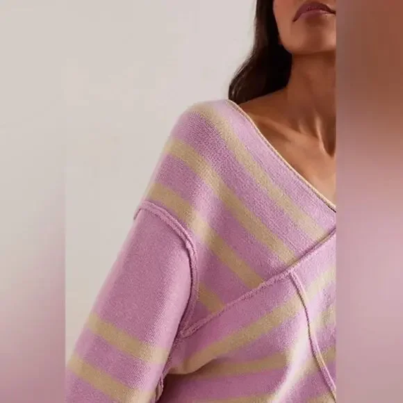 New! Free People‎  We The Free Crossroads Pullover pink sweater, size XS - Picture 3 of 12